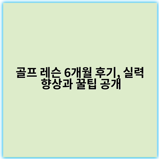 골프 레슨 6개월 후기, 실력 향상과 꿀팁 공개 - 성장