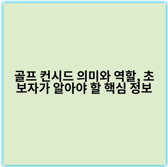 골프 컨시드 의미와 역할, 초보자가 알아야 할 핵심 정보 - 핵심 키워드: **서비스**