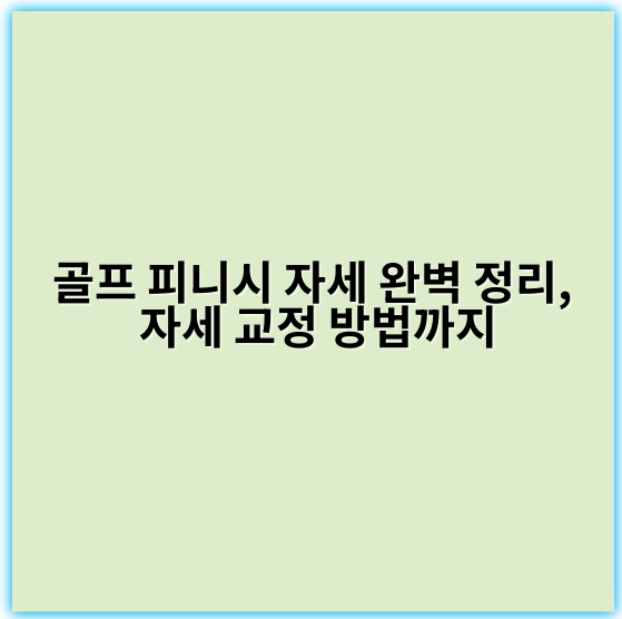 골프 피니시 자세 완벽 정리, 자세 교정 방법까지 - 완성도